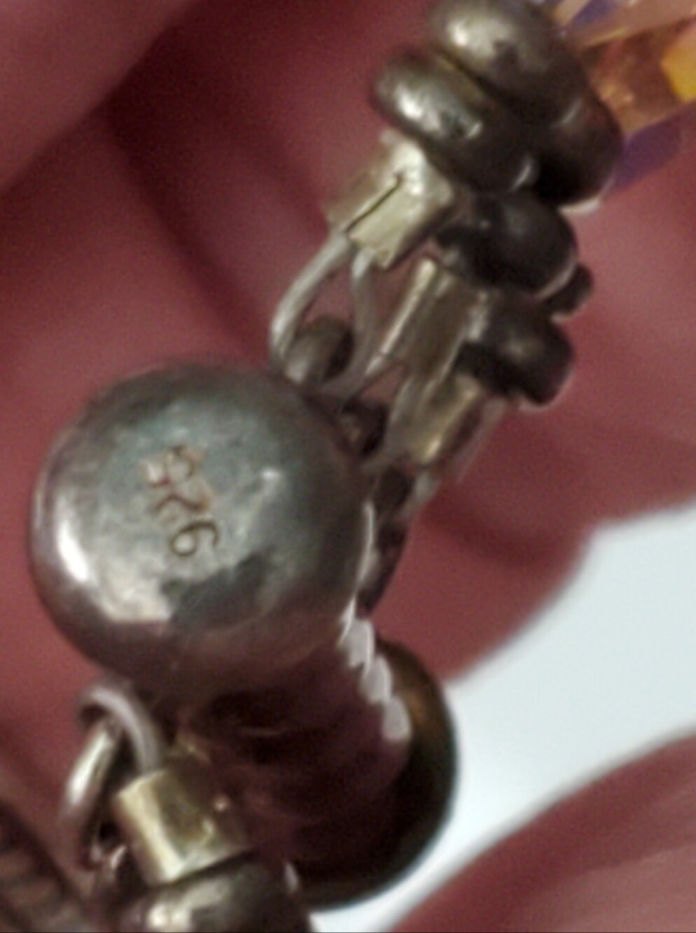 Vintage 925 50's Czech Crystal Ab 3 Row Bracelet Wedding Gift Estate Jewelry
